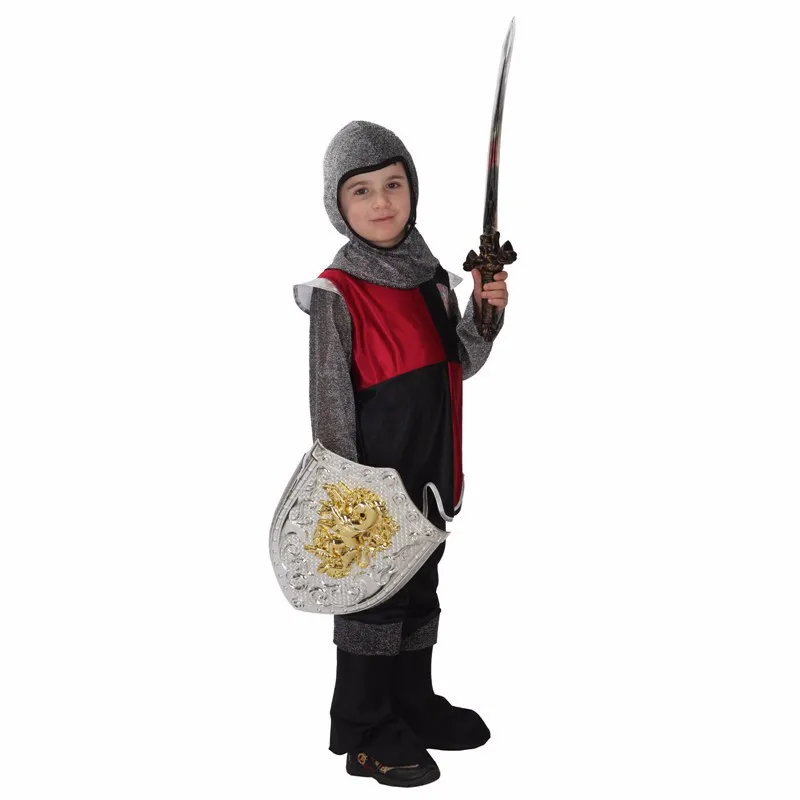 Размер M~ XL, новые детские вечерние костюмы для косплея в стиле римского воина, принца, короля, Хэллоуина, для детей, для мальчиков, сценический костюм солдата