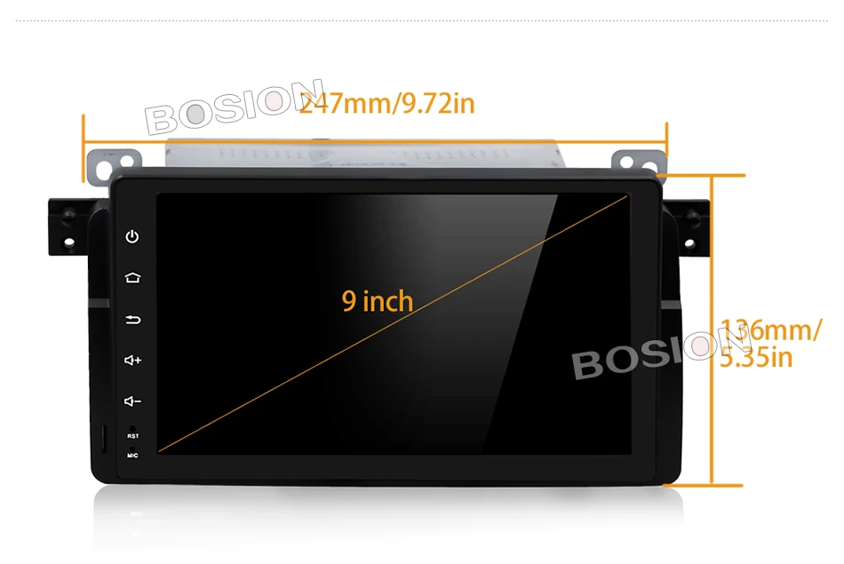 Excellent Bosion Octa Core Car Multimedia player Android 9 GPS Autoradio 1 Din Stereo System For BMW/E46/M3/Rover/3 Series RAM 4G WIFI FM 21