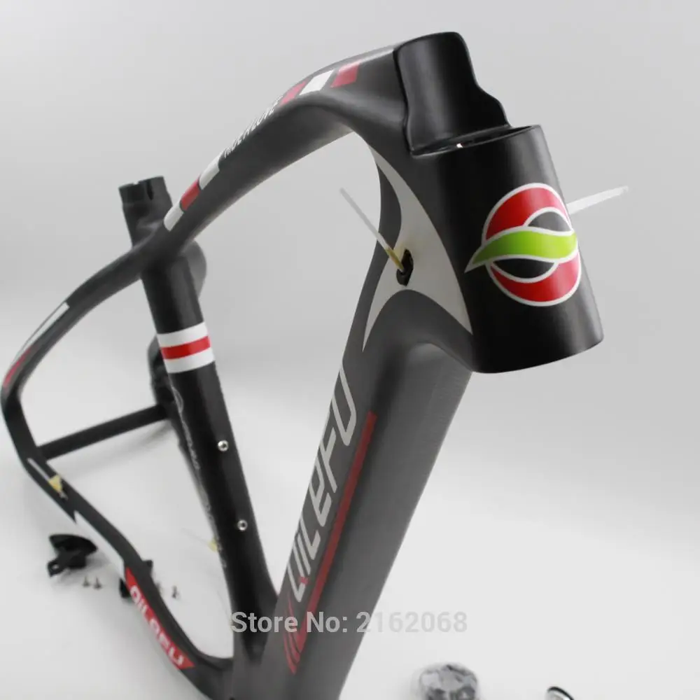 Excellent Brand New QILEFU Mountain bike matte 3K full carbon fibre MTB bicycle disc brake carbon frame thru axle 27.5/29er Free shipping 9