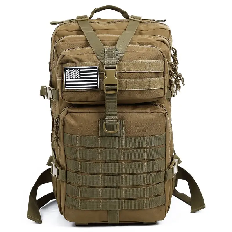 Mens Army Combat Military Green Rucksack Travel Day Bag Pack US Canvas Backpack
