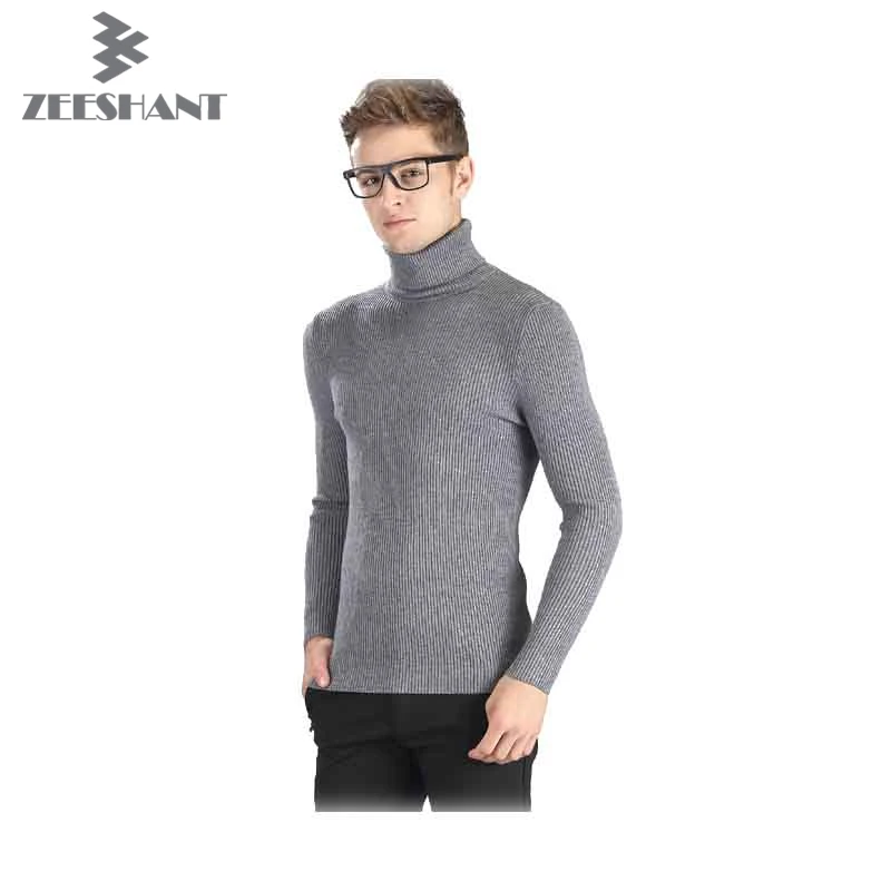 Mens Turtleneck Winter Thick Warm Knitted Sweater Pullover