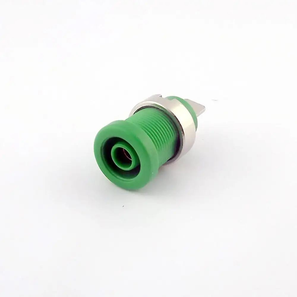 5 шт. 4 мм Однополюсное гнездо для вилки с пружинящими боковыми накладками переплет пост шаг панель типа крепление тестовый зонд адаптер 5 цветов черный/красный/желтый/зеленый/синий - Цвет: Green