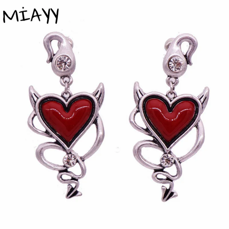 Gothic Halloween Easter Dangle Earrings For Women Punk Red Heart Vintage Earring party Jewelry Gift | Украшения и аксессуары