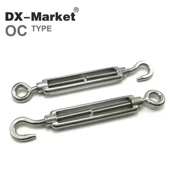 

m16 turnbuckle ,304 sus304 OC turnbuckle , high quality antirust stainless steel wire rope fitting eye hook turnbuckle