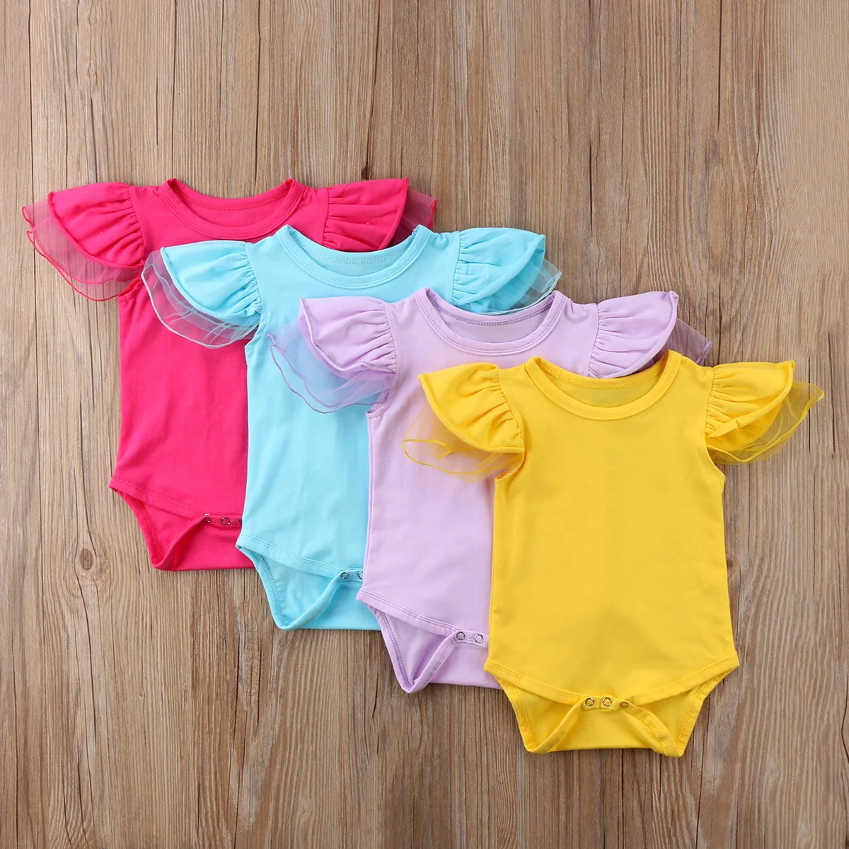 Adorable Newborn Toddler Baby Girls Lace Bodysuit Jumpsuit Outfit