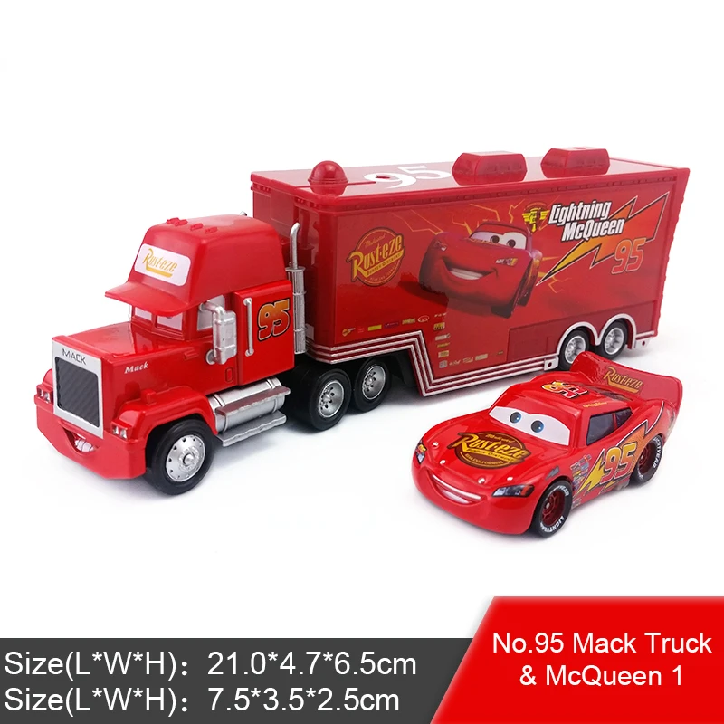 Disney Pixar Cars 2 3 Lightning McQueen Jackson Storm Cruz Mack Uncle Truck 1:55 литой модельный автомобиль игрушки для детей Новинка - Цвет: Mack and McQueen