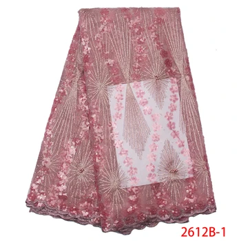 

Onion French Tulle Lace Fabric High Quality Nigerian Wedding Lace Fabric With Seqauin Embroidery African Lace For Party 2612b