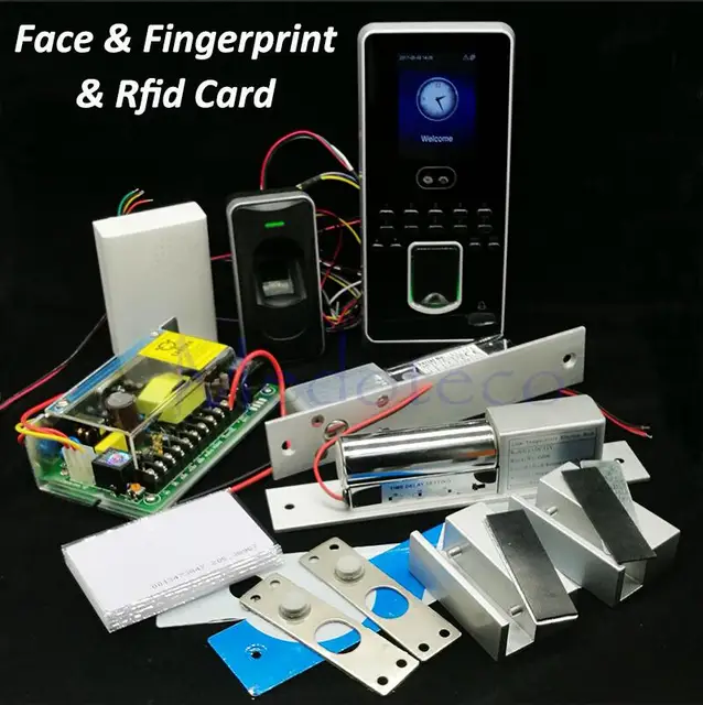 Face Access Control System Kit Double Glass Door Access Control Set