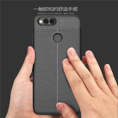 

For Huawei Honor 7X Case Luxury Leather texture Soft Silicone Protective back cover cases for huawei honor7x 7x full cover shell