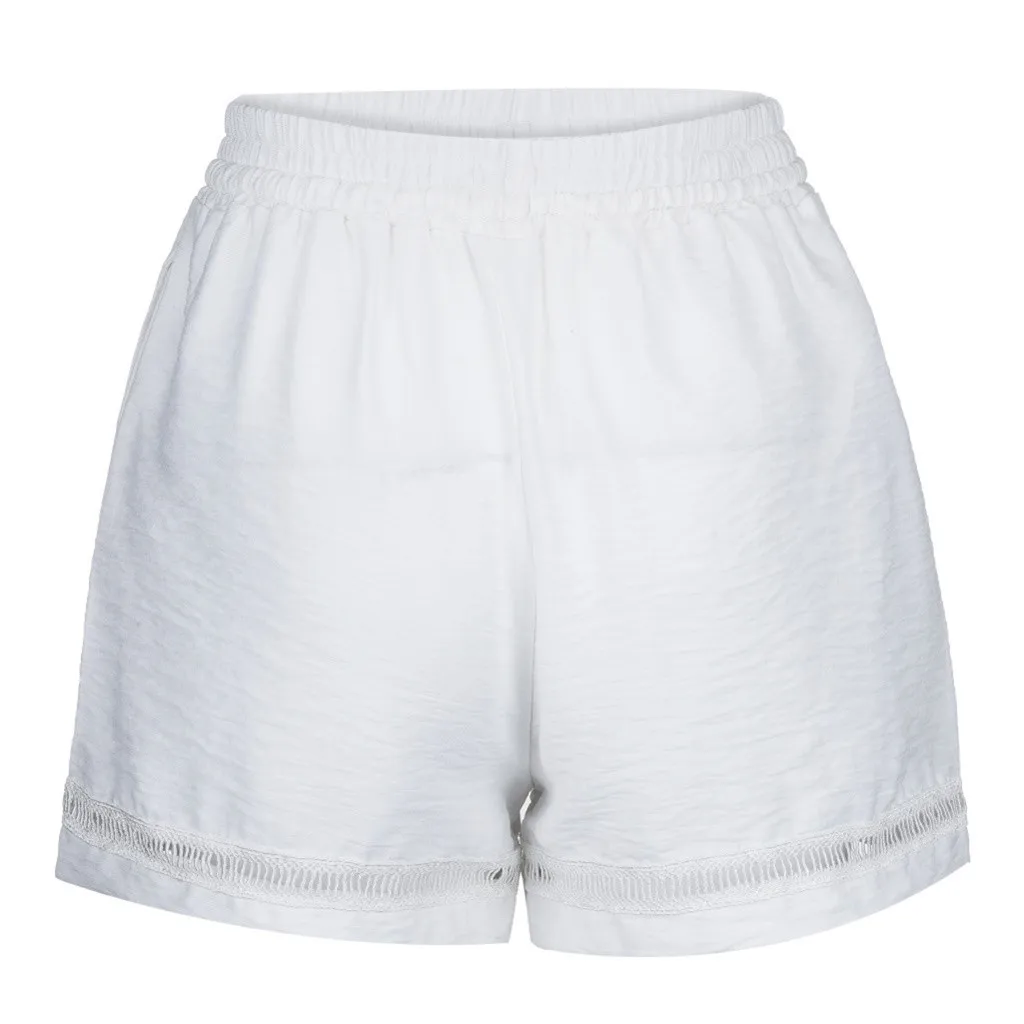 Летние повседневные хлопковые шорты свободного кроя, женские модные спортивные шорты с высокой талией, широкие шорты с карманами, женские короткие брюки#611