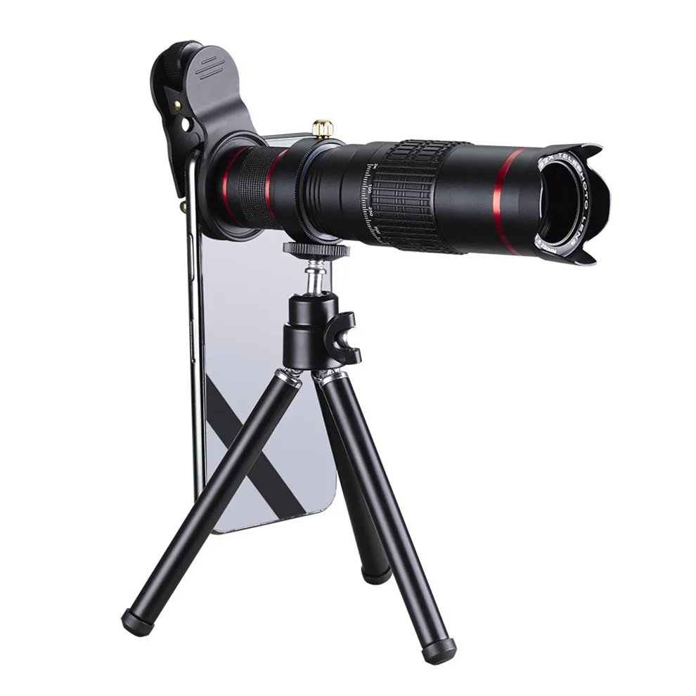 4K HD Мобильный телефон телеобъектив Универсальный оптический зум 22x Монокуляр телескоп бинокль лупа Телескопический Spyglass/штатив