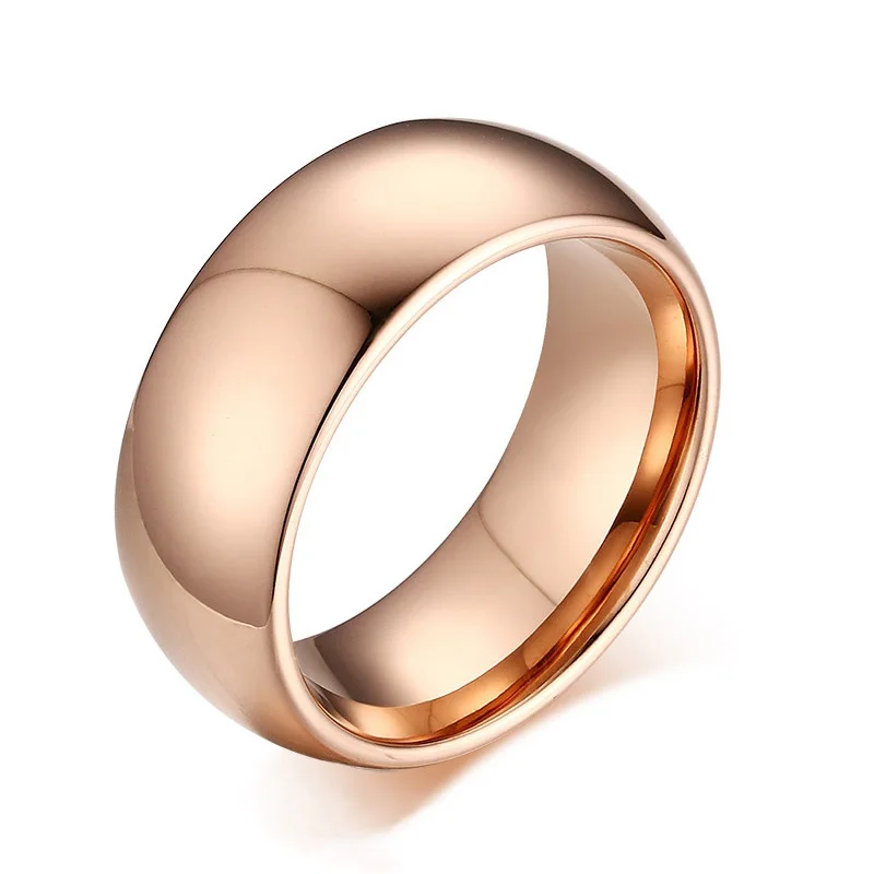 Мужские кольца из карбида вольфрама, розовый, золотистый, серебристый, простой, классический, полированный, высокое качество, для свадьбы, кольца для девочек и мальчиков, ювелирное изделие, подарок - Цвет основного камня: R230-Rose Gold