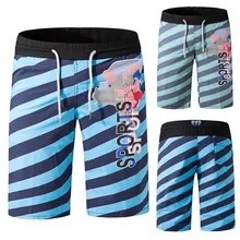 Для Мужчин's Повседневное полоса печати пляж серфинг плавание свободные спортивные короткие штаны мужские плавки Купальники# LR40