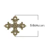 DoreenBeads Zinc Based Alloy Pendants Cross Antique Bronze Filigree Men Women Jewelry 56mm(2 2/8