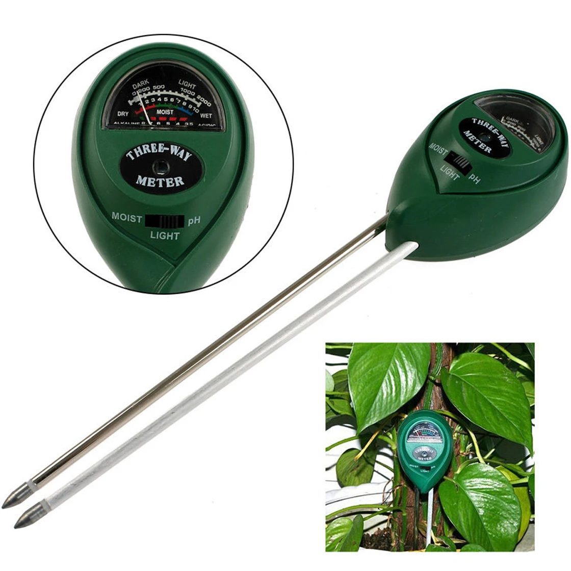 

3 in1 PH Garden Soil Tester Professional LCD Temperature Moisture Acidity Humidity Sunlight Meter Soil PH Water Moisture Meter