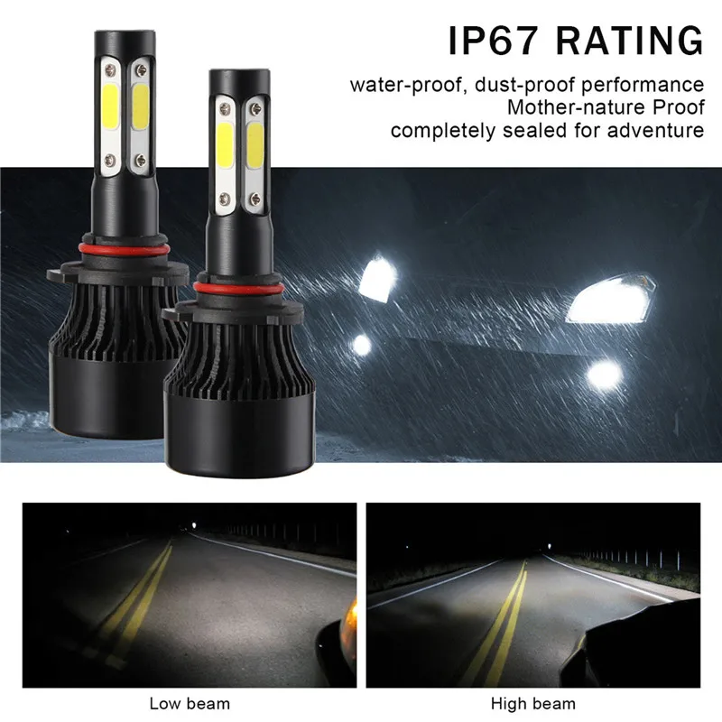 

wupp Car Lights 9005 HB3 1700W LED Headlights 6500K 255000LM COB Bulb Conversion 4-sides Fog Light HID dropship 19M20