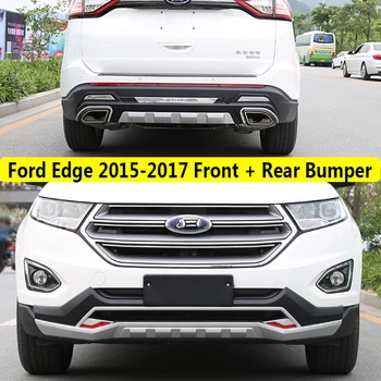 

Fit For Ford Edge 2015-2017 Front + Rear Bumper Diffuser Bumpers Lip Protector Guard skid plate ABS 2PCS