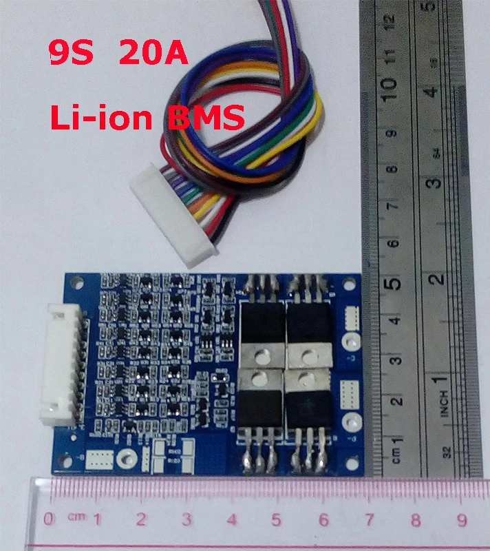 9S 20A lipo литий-полимерный BMS/PCM/PCB плата защиты батареи для 9 пакетов 18650 литий-ионный аккумулятор