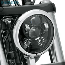 FADUIES 1 قطعة دراجة نارية اكسسوارات الأسود 5.75 "المصباح دراجة نارية 5 3/4" الصمام العلوي ل هارلي دراجة نارية Led كشافات