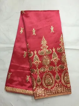 

Guipure African Lace Fashionable High Quality African George Lace Fabric With Sequins 5yard/lot Indian Raw Silk Georges