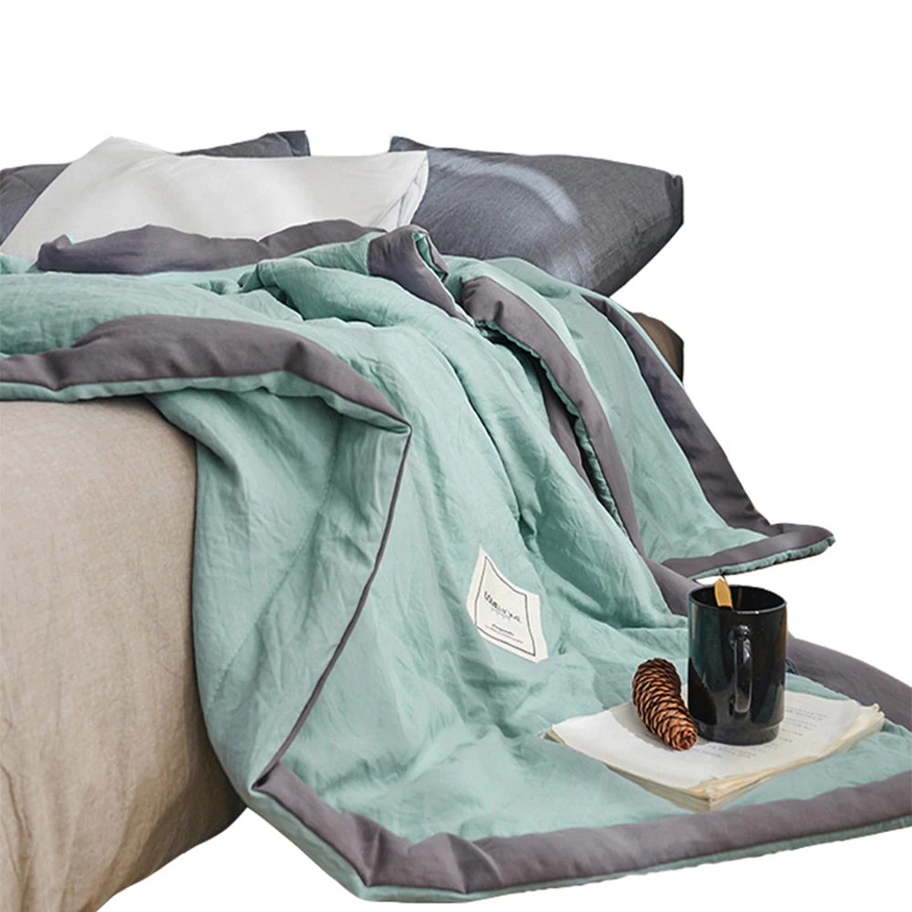 

Super Soft Summer Quilt Mechanical Wash Microfiber Comforter Blue Pink edredones acolchados Single Double Blanket Quilted Quilt