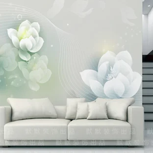 

Customized large mural wallpaper TV wall background 3d stereoscopic video type wall paper living room bedroom Zen such as lotus