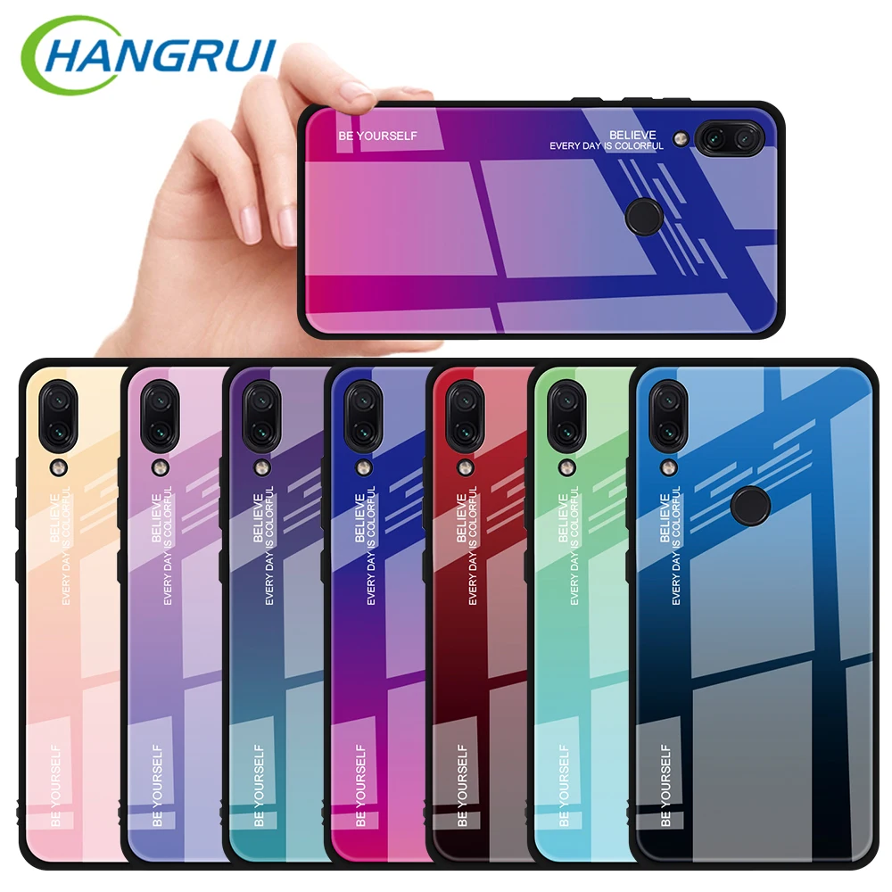 

Hangrui Gradient Tempered Glass Case For Xiaomi Redmi Note 7 6 5 Pro Redmi 7 6 6A Pocophone F1 Mi 8 9 Se A2 Lite A3 Funda Cases