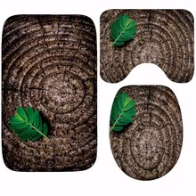 CAMMITEVER 3 шт. Творческий древесины ковер Нескользящие крышку унитаза коврик Ванная комната комплект Alfombra