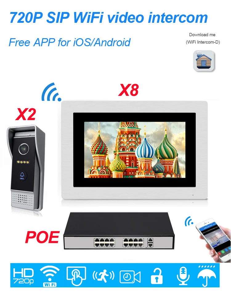villa video door phone intercom 2-8