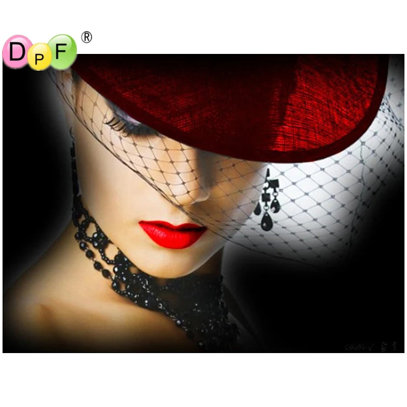 

DPF DIY Red lip woman 5D diamond embroidery full square mosaic kit crafts needlework 3D diamond painting cross stitch home decor