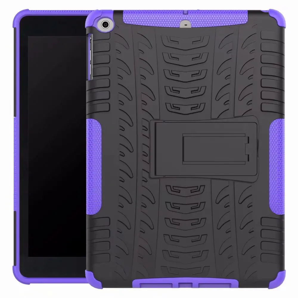 Высокопрочный защитный чехол для iPad Air 2 чехол противоударный силиконовый гибридный A1566 A1567 Чехол для iPad Air 2 противоударный чехол - Цвет: Purple
