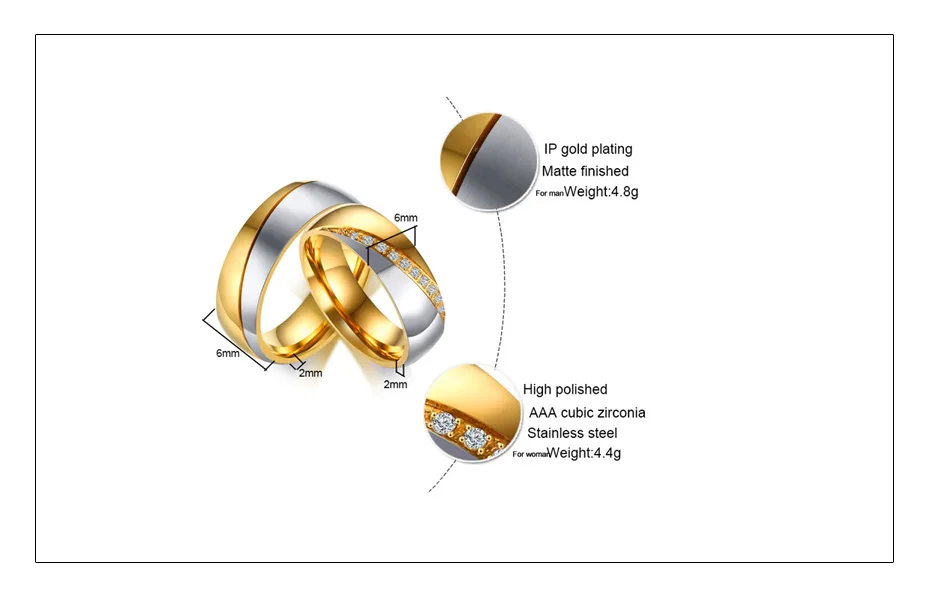 Meaeguet, Золотое матовое кольцо для влюбленных на свадьбу, обручальное кольцо, ювелирные изделия для него и ее аксессуары