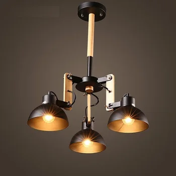

Edison Loft Style Iron Wooden Droplight Industrial Vintage Pendant Light Fixtures For Dining Room Hanging Lamp Indoor Lighting
