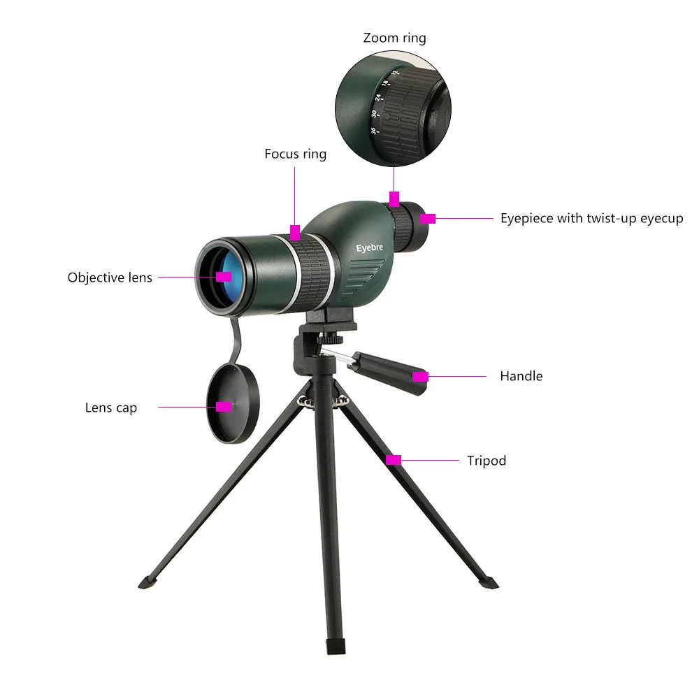 Eyebre 12-36x50 прямой/угловой зрительный прицел со штативом портативный охотничий прицел монокулярный телескоп с сумкой для охоты