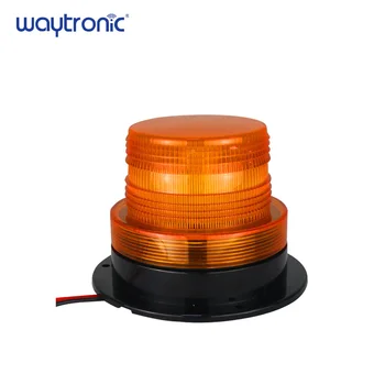 

10-110V IP65 Waterproof Amber Strobe Warning Light Magnetic LED Flashing Beacon Alarm Lamp with 4 Flicker Modes