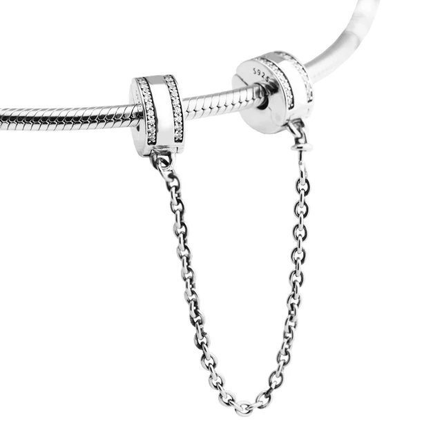 Fits For Pandora Bracelets Insignia Safety Chain Beads 100 Sterling Fits For Pandora Bracelets Insignia Safety Chain Beads 100 Sterling Silver Jewelry Charms