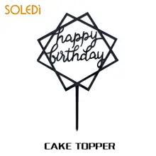 SOLEDI торт Топпер С Днем Рождения акрил красивый дом кекс украшения для верха торта кухня вечерние свадебные украшения атмосферу