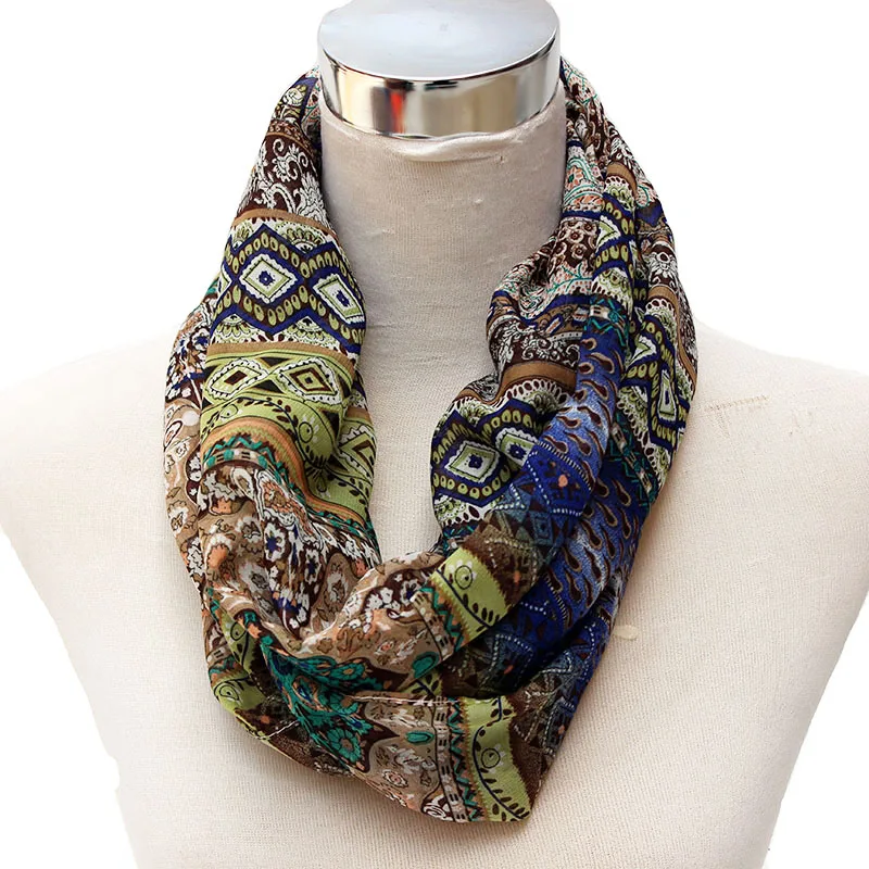 2017 New Female Flowers Dot Ring Scarf Fashion Women Autumn Silk