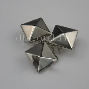 

1000 PCS 9mm PYRAMID STUDS SPOTS Punk ROCK Biker Spikes Bag Shoes Bracelet silver