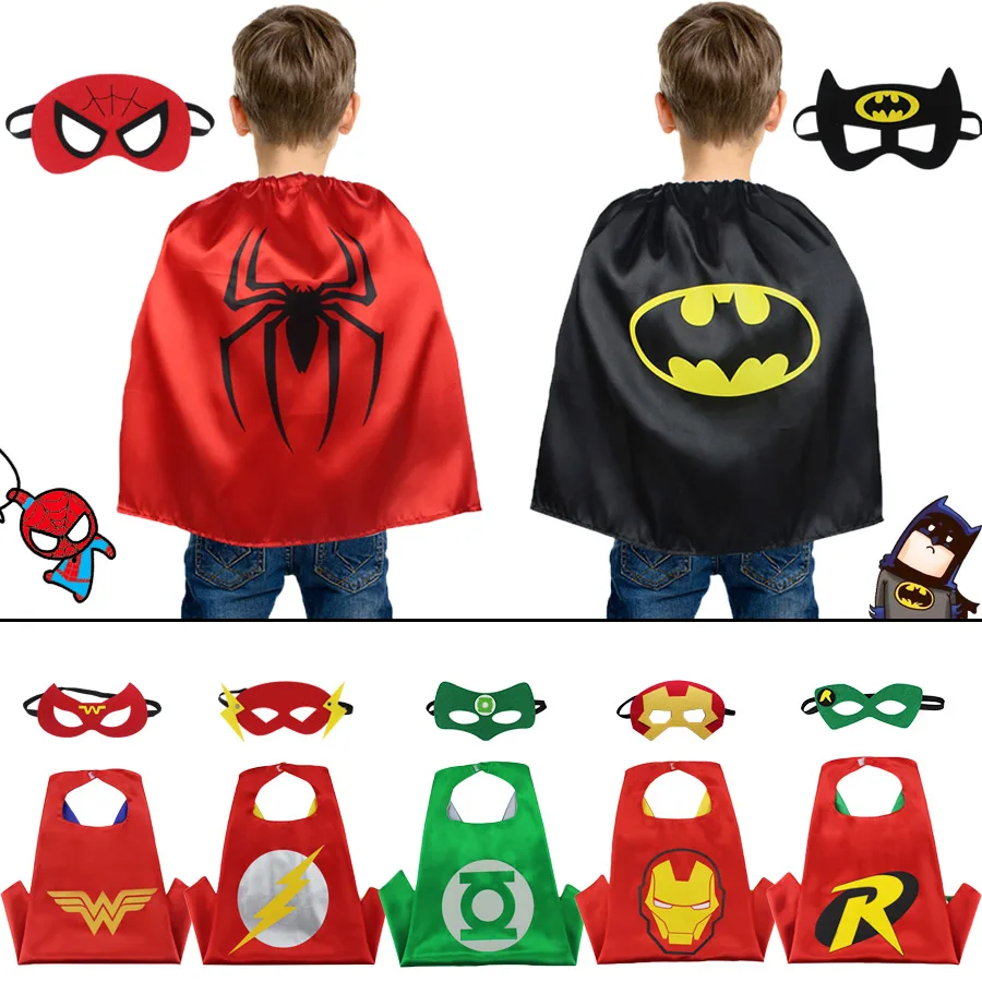 

D.Q.Z 50*70 cm Toddler Superhero Cape Mask Fancy Costume Cosplay Baby Shower Cloak Summer Gifts Bible Camp Activity Toy Play