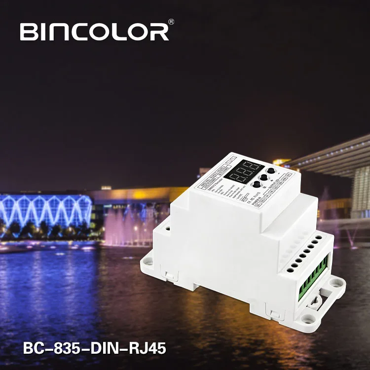 BC-835-DIN-RJ45 DC12-24V вход 5A * 5CH выход, 5CH постоянное напряжение ШИМ DMX512/1990 Декодер контроллер для СИД свет лампы