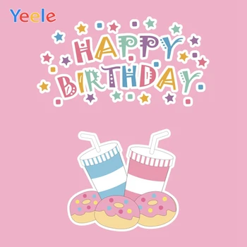 

Yeele Junk Food Cola Sprite Donut Star Birthday Baby Photography Backgrounds Customized Photographic Backdrops for Photo Studio