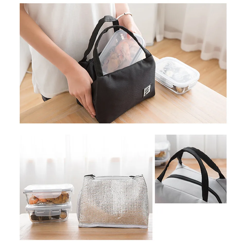 Portable Lunch Bag New Thermal Insulated Lunch Box Tote Cooler Bag Bento Pouch Lunch Container School Food Storage Bags