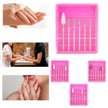 6 шт Нержавеющая сталь и сверлами для ногтей Полировка прибор для маникюра, педикюра аксессуар для нейл-арта