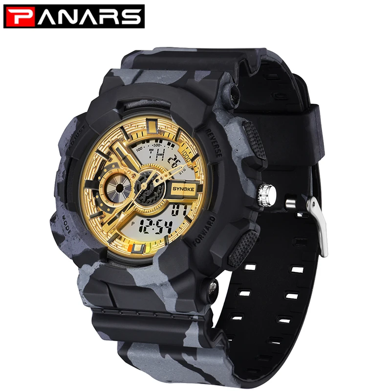 

PANARS G Watch 2019 Shock Sports Watch Men Waterproof Military Camouflage Strap Electronic reloj deportivo hombre