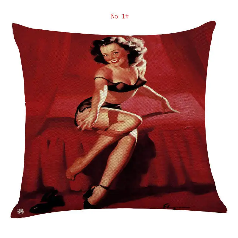 45cm*45cm Antique beauty pattern linen/cotton throw pillow covers couch cushion cover home decorative pillows