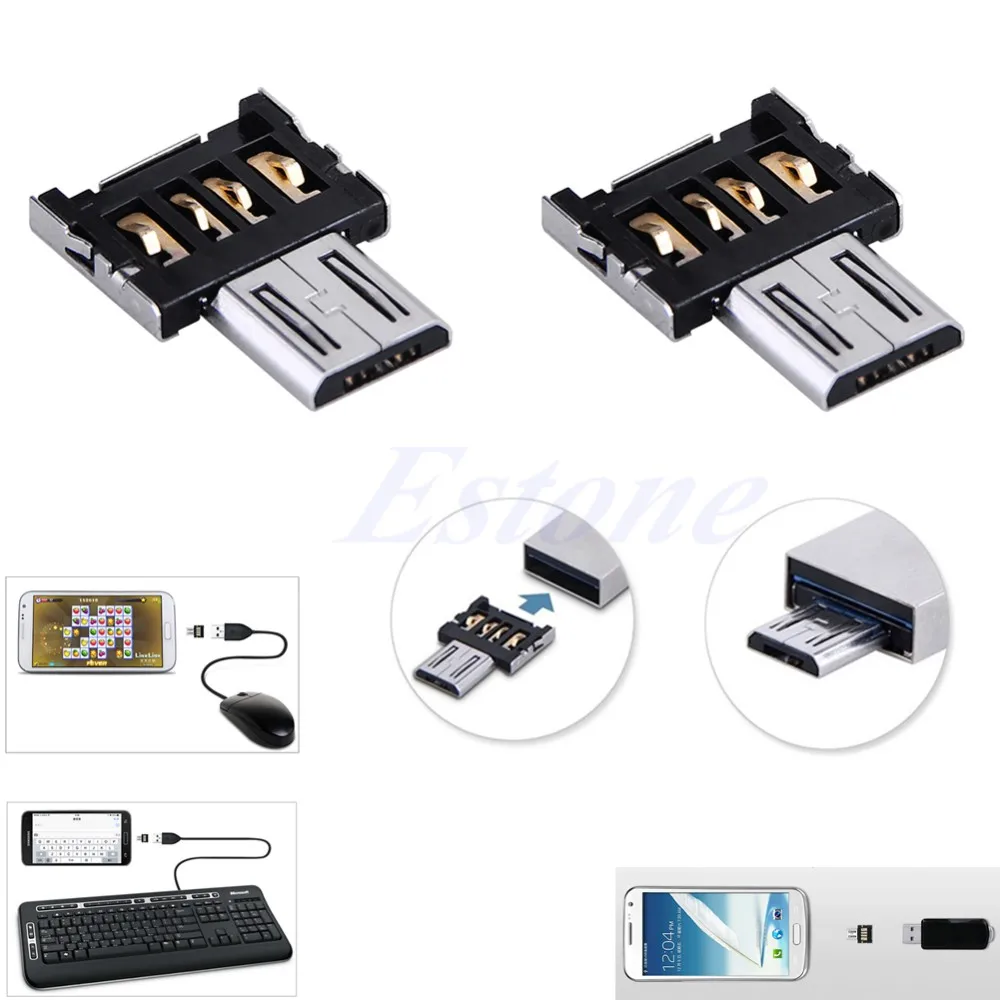 

2Pcs Micro USB Male to USB Female OTG Adapter Converter For Tablet Android Phone