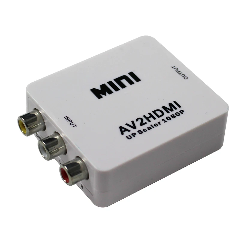 

1080P Mini RCA Composite CVBS AV to HDMI Video Audio Converter Adapter Supporting PAL/NTSC with USB Charge Cable for PC/DVD/TV
