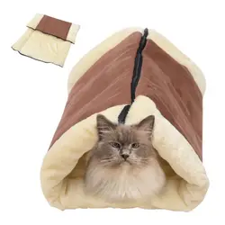 Плюшевые корзина для домашних животных туннель флисовая трубка домашняя Подушка коврики Пирамида площадку для щенка котенка хижина дома