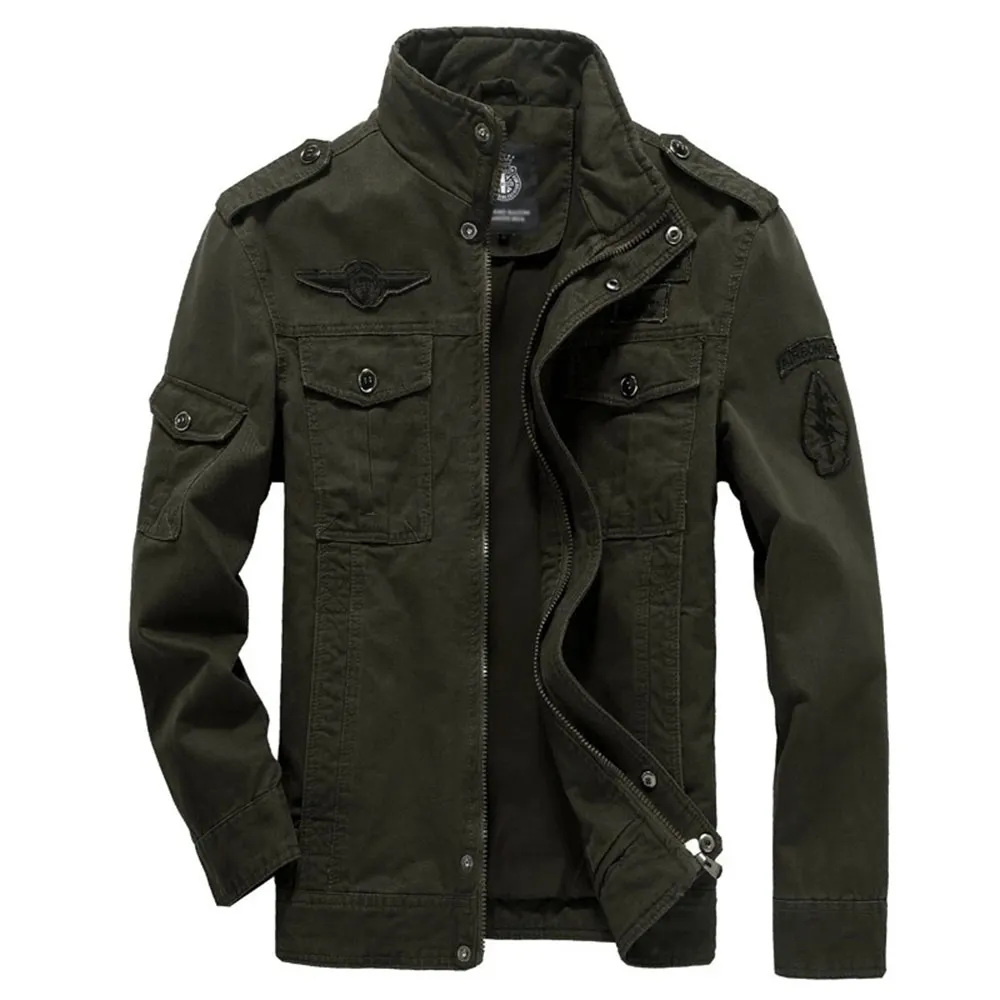Military style tooling models fall cotton jacket collar badges washing large size men's unlined tough guy | Мужская одежда